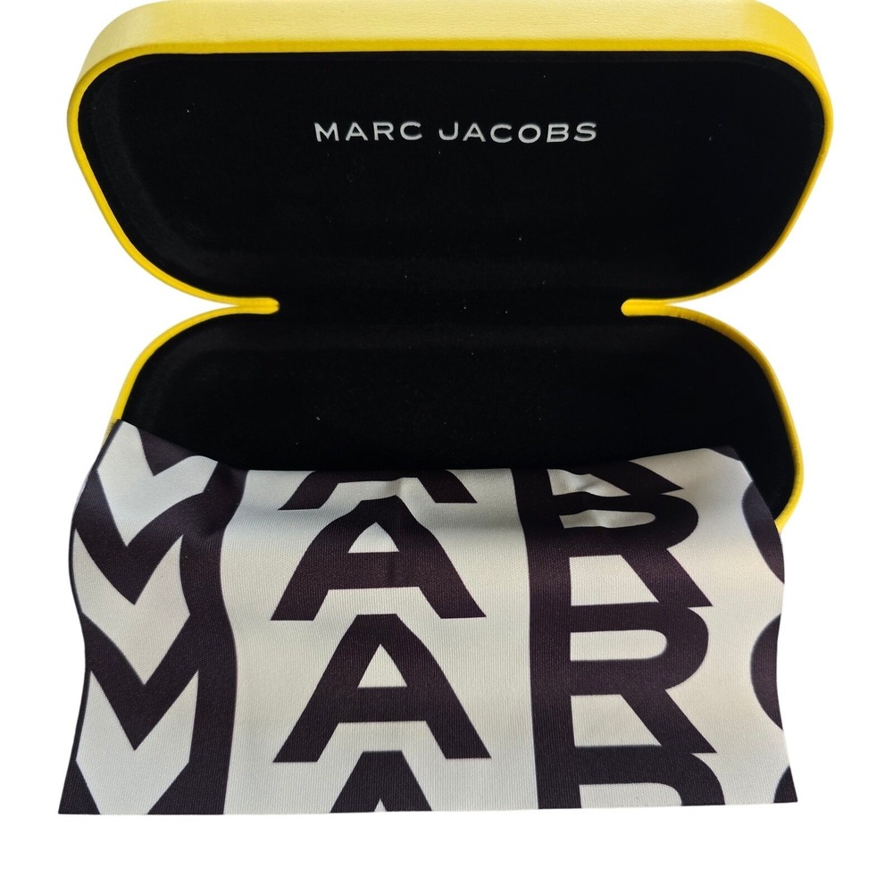 🆕️ Marc Jacobs Yellow Hard Shell Eyeglass Case with‎ Cleaning Cloth